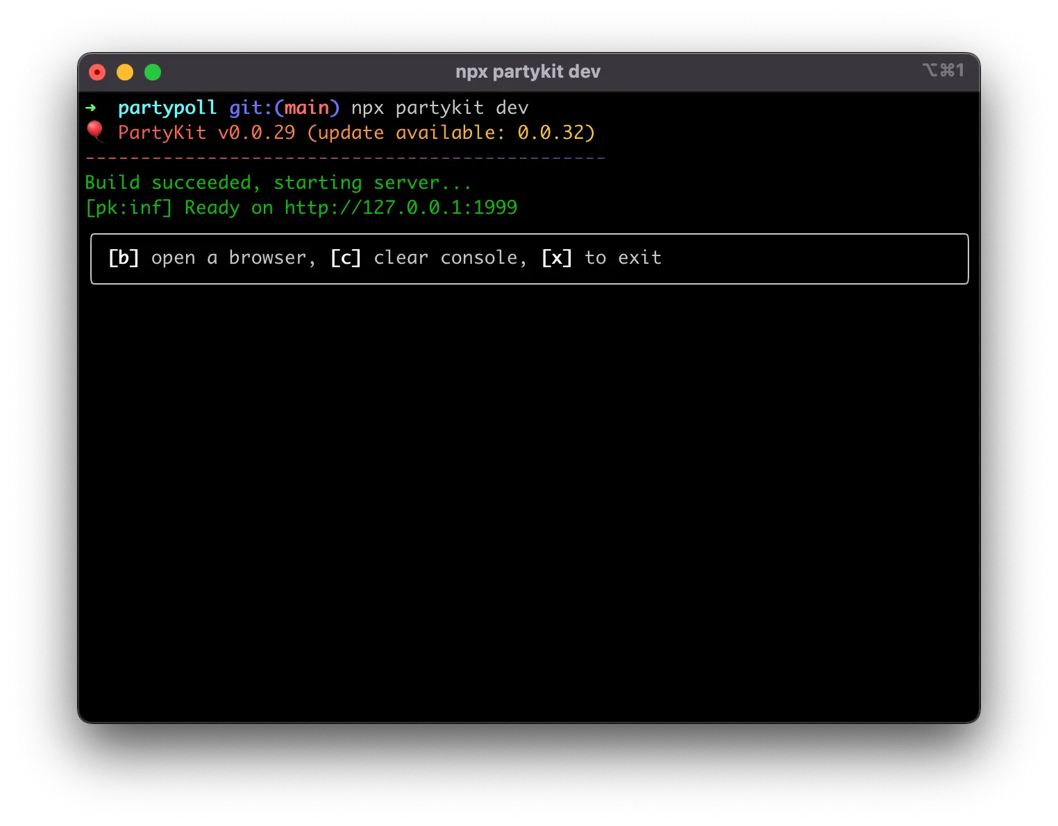 A screenshot of the terminal"